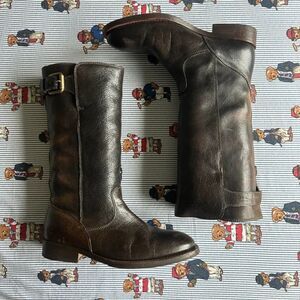 Vintage Dolce & Gabbana Sherpa Shearling Leather Engineer Boots Size EU42/US9